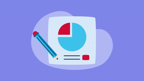 pie chart with pencil illustration