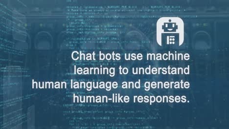 Animation-of-ai-text-and-icon,-data-processing-over-computer-server