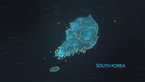 south korea map with world map