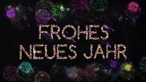 Animation-Von-Textgrüßen-Für-Ein-Frohes-Neues-Jahr-über-Violetten-Lichtspuren-Und-Feuerwerk