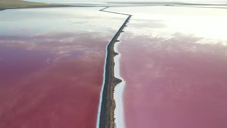 magical pink ponds by great salt lake, utah, usa