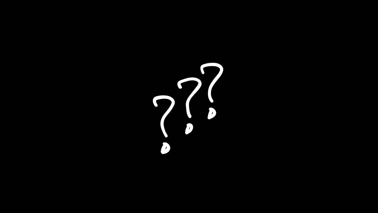 Three White Question Marks on Black Background