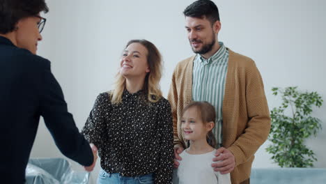 family visiting a new home
