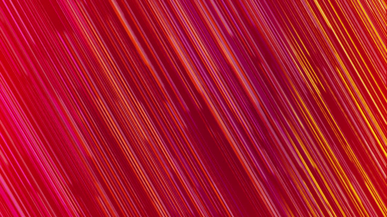 Diagonal fast movement of particles. Red and yellow lines. Abstract looped background.