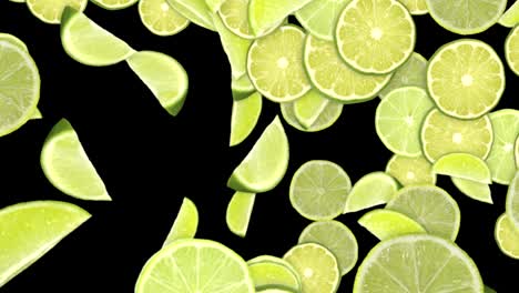 falling limes background, loop,  60fps, with alpha channel