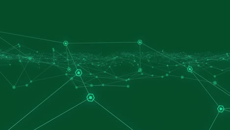 animation of network of connections floating on green background