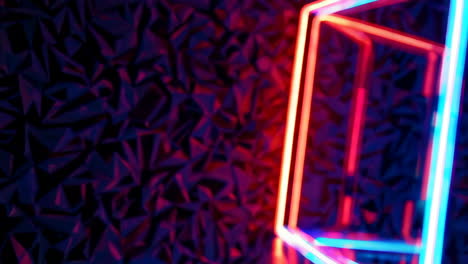 neon light frame on abstract geometric background