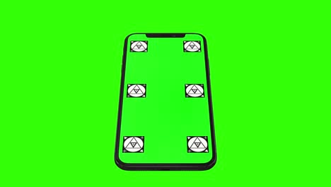isolated smart phone with green screen