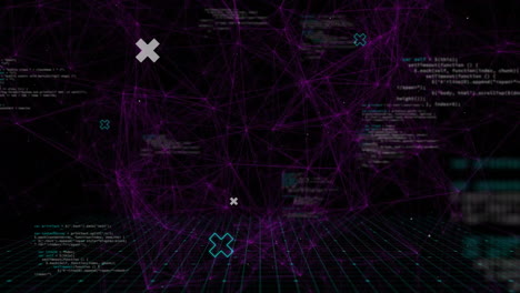 animation of digital data processing over black background