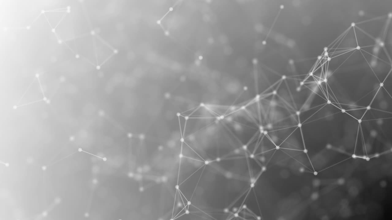 4K Abstract Futuristic Data Connections Background - Communication of the points with each other - Technology Concept - Abstract Geometric Triangles Background - Abstract web background - Digital Abstract Background Connections With Copy Space - Gray
