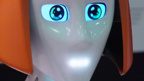 close-up of a robot head