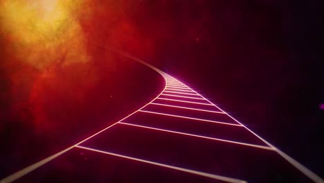 endless grid road to distant nebula