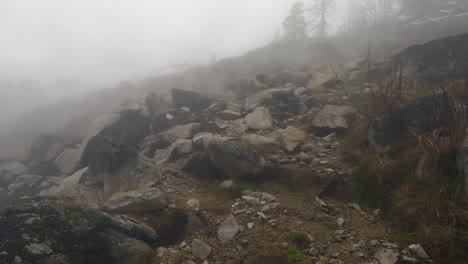 atmospheric rock mountains trails in boise national forest, idaho, usa