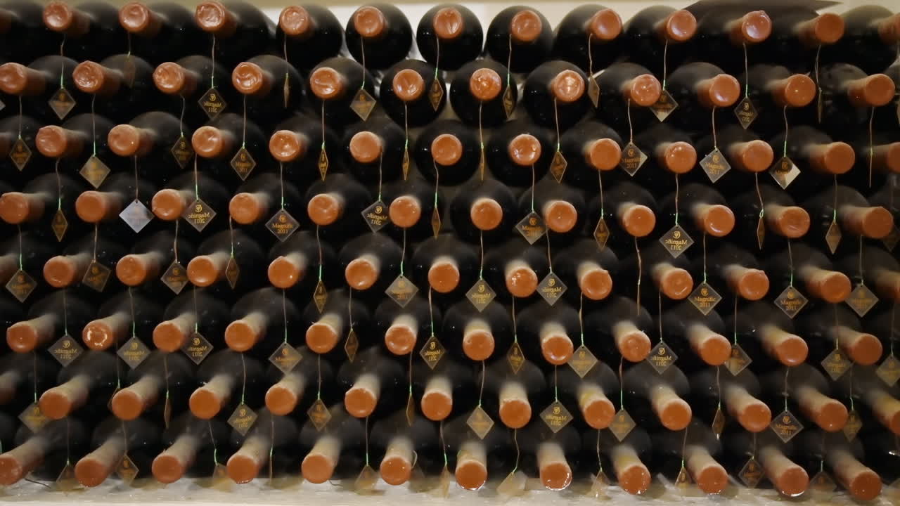 CRICOVA, MOLDOVA - 10 OCTOBER, 2021: Old wines bottles collection at Cricova winery