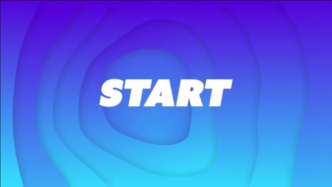 start text animation over blue and purple gradient background with layered shapes