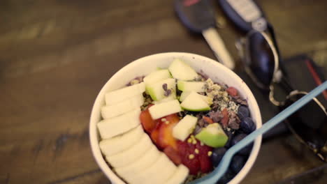 lifestyle shot of an acai bowl.