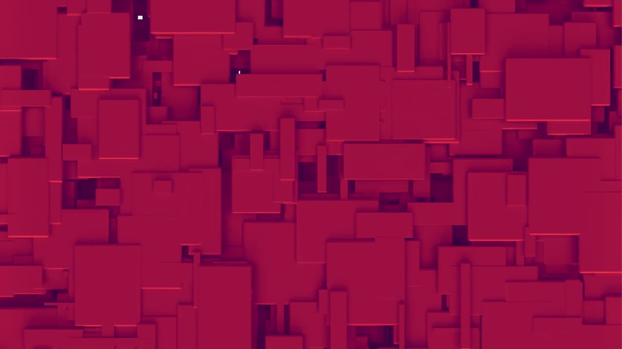 animación de bloques rojos en 3d que revelan cuadrados blancos pulsantes