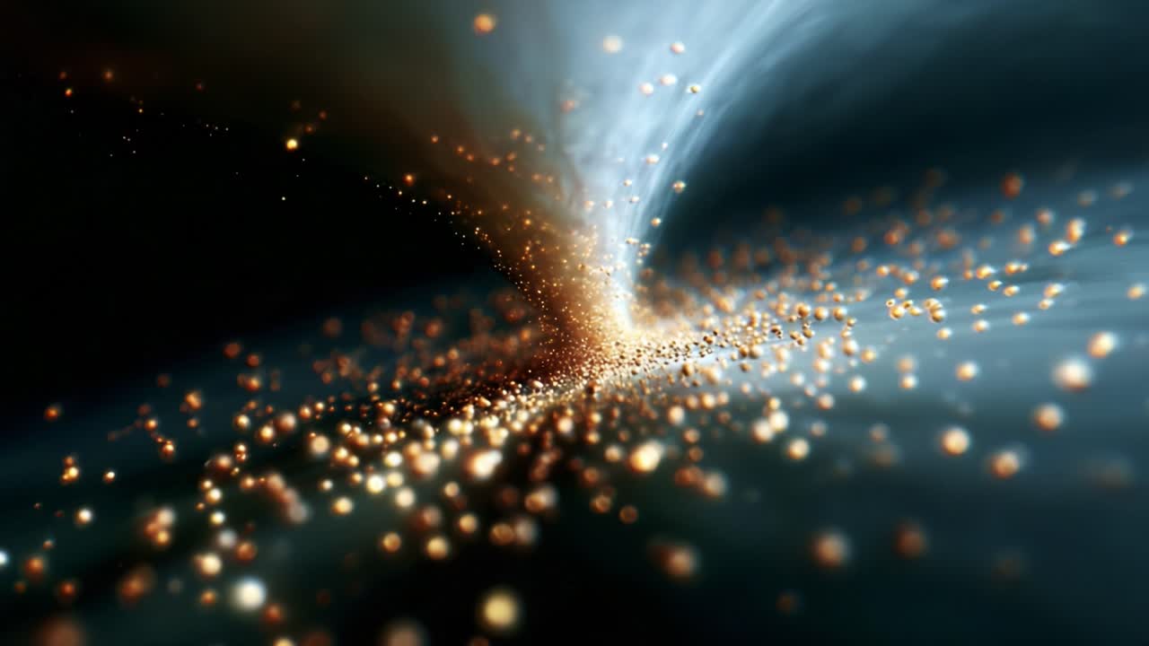 Un affascinante vortice cosmico di particelle vibranti e polvere luminosa crea un'esperienza visiva ipnotica, incarnando la bellezza e il mistero dell'universo in dettagli straordinari