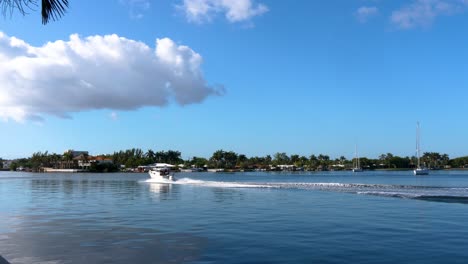 speed boat on the waterway, hollywood beach, florida