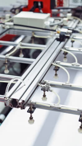 working in solar panel factory. modern factory of production of solar panels vertical video