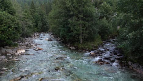 turquoise waters confluence: mountain stream amid lush greenery