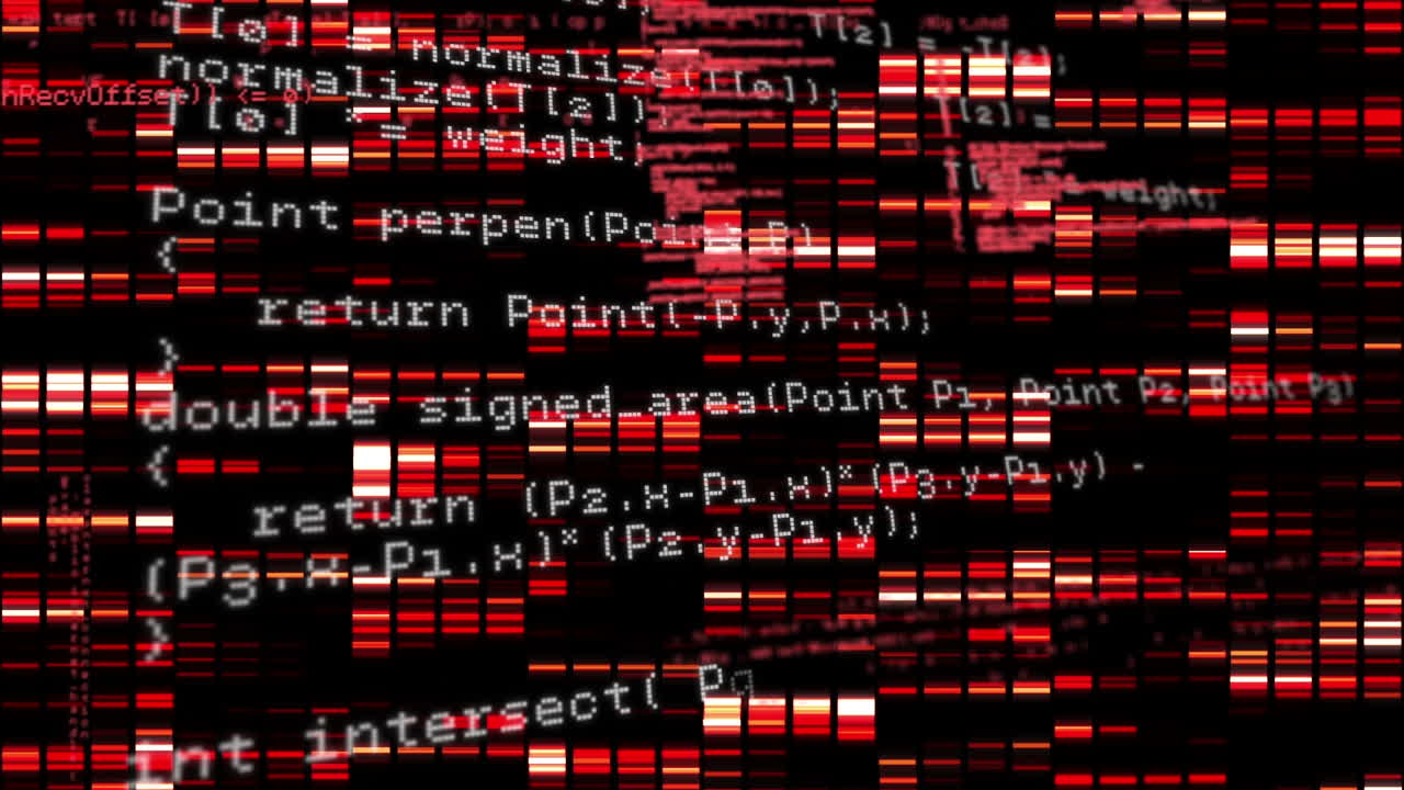 animatie van gegevensverwerking met gloeiende lichten