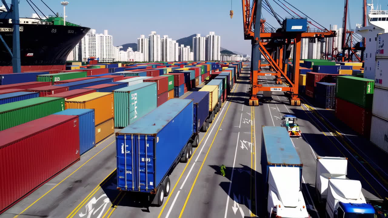 Busy Container Port Operations