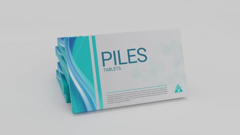 piles tablets in medicine box