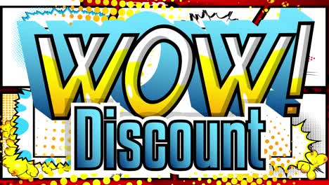 animación de publicidad de venta de cómics. oferta especial, descuento, compras, concepto de negocio minorista de tiendas.