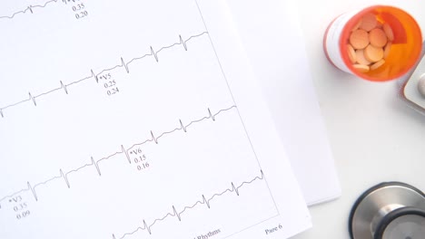 ecg with medication and stethoscope