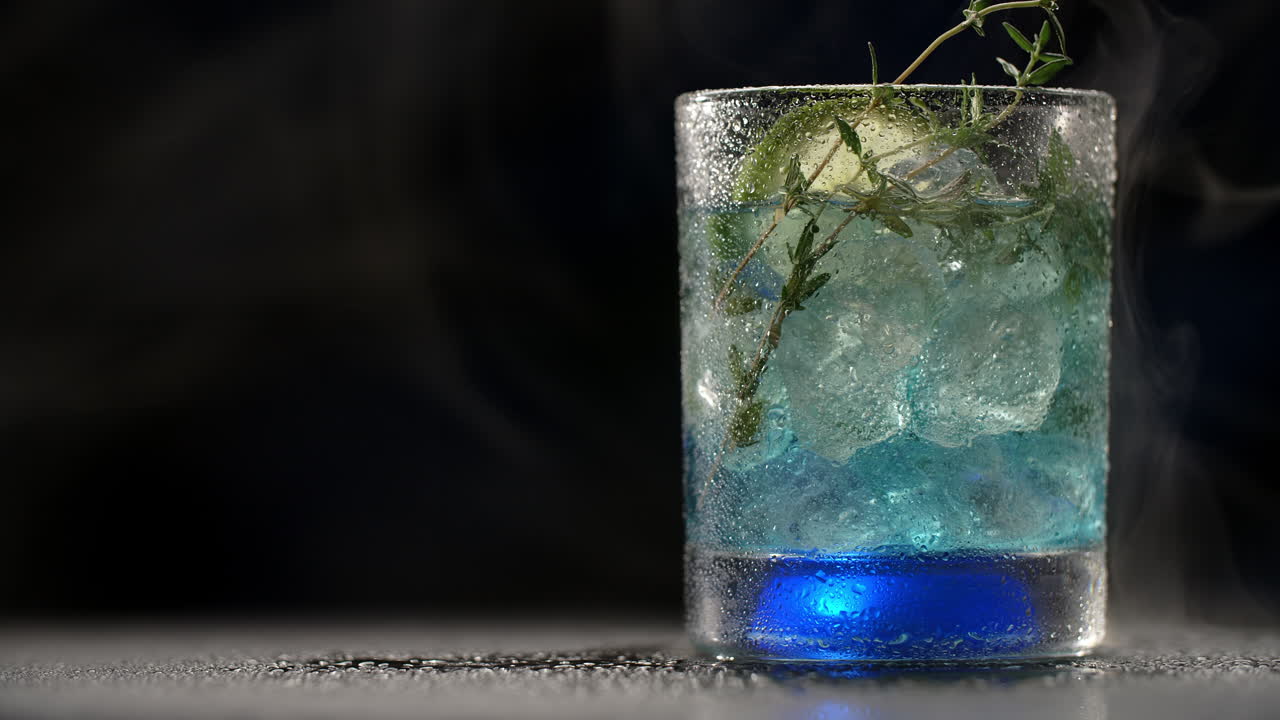 Blue Cocktail with Thyme