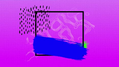 animación de formas coloridas con espacio de copia sobre círculos azules.