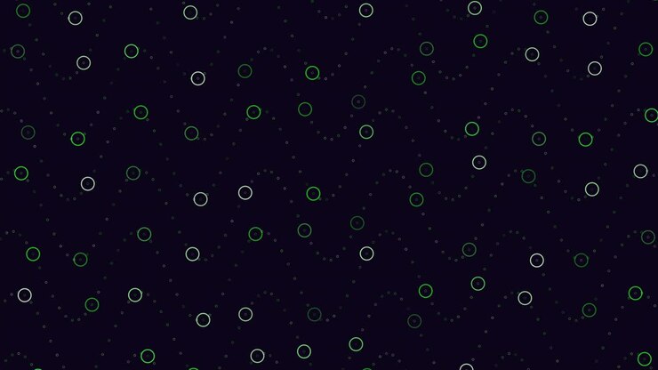 Neon futuristic rings pattern on dark space