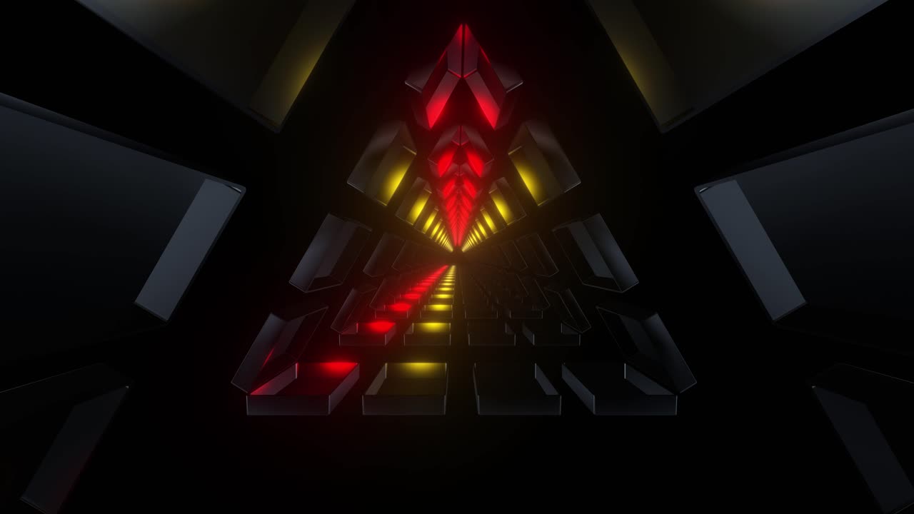 Abstract Colorful Triangular Tunnel