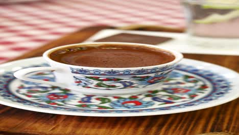 turkish coffee in traditional cup and saucer