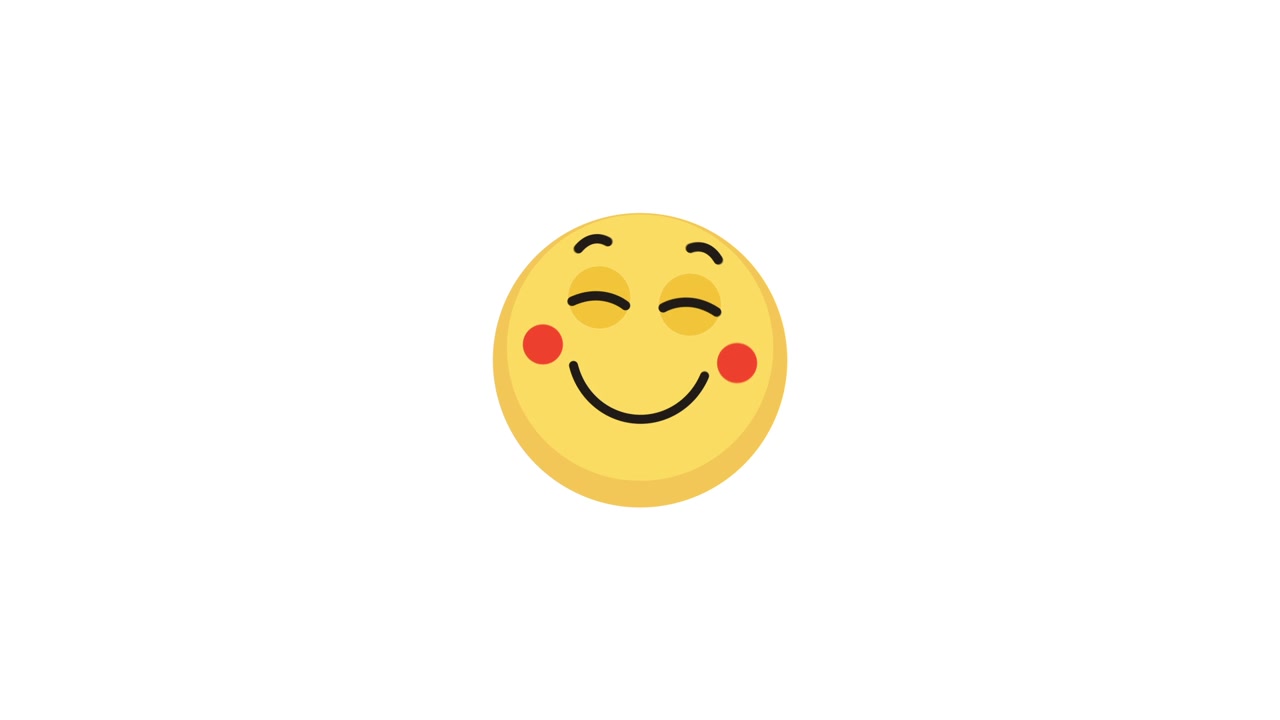 Emoji gialla sorridente che ammicca con guance rosse