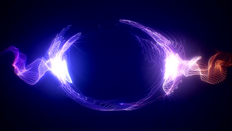 abstract blue futuristic sci-fi plasma circular form with energy light strokes