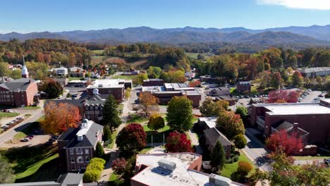 mars hill university aerial in autumn