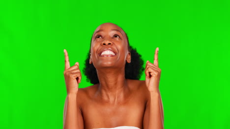 Green-screen,-face-and-black-woman-with-skincare