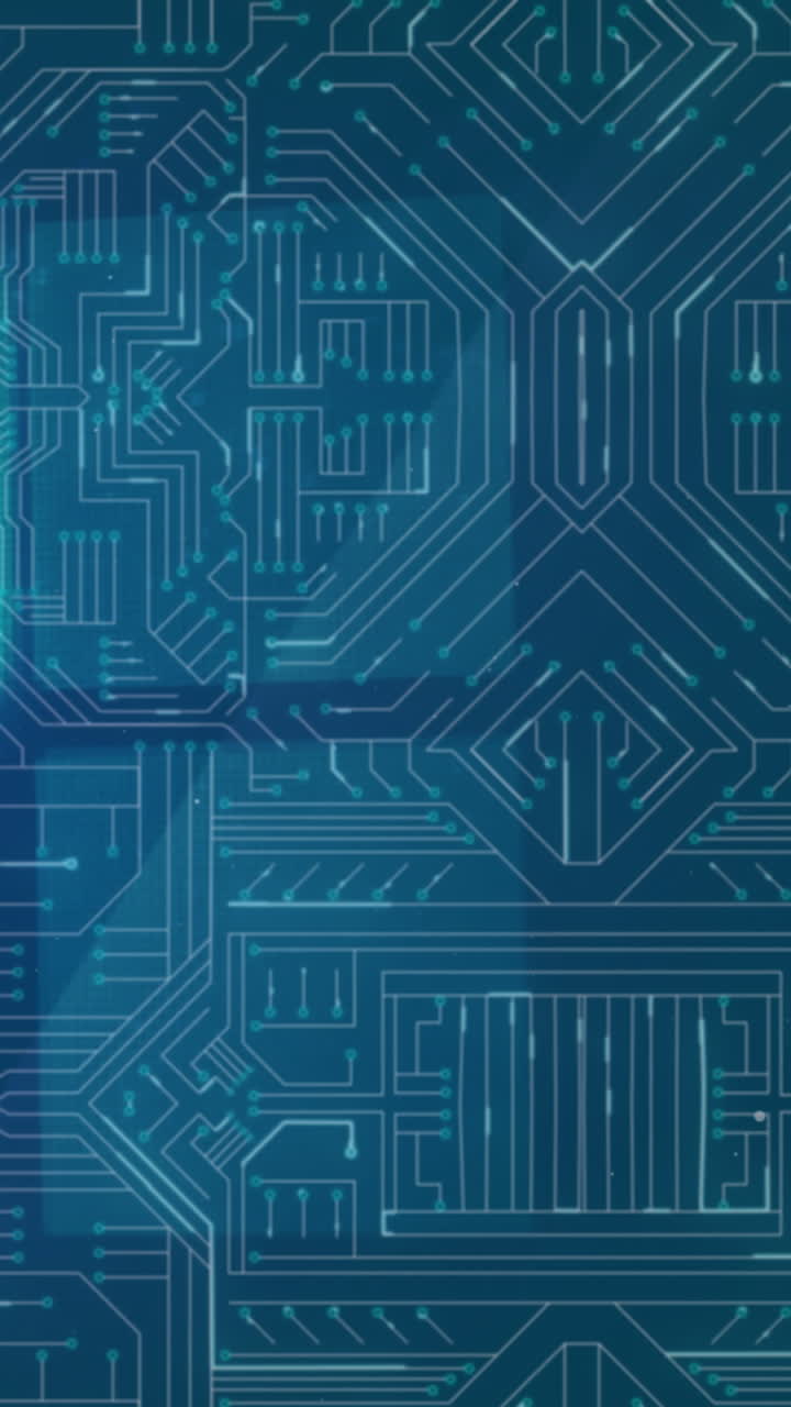 animación de formas y barra de carga sobre fondo azul