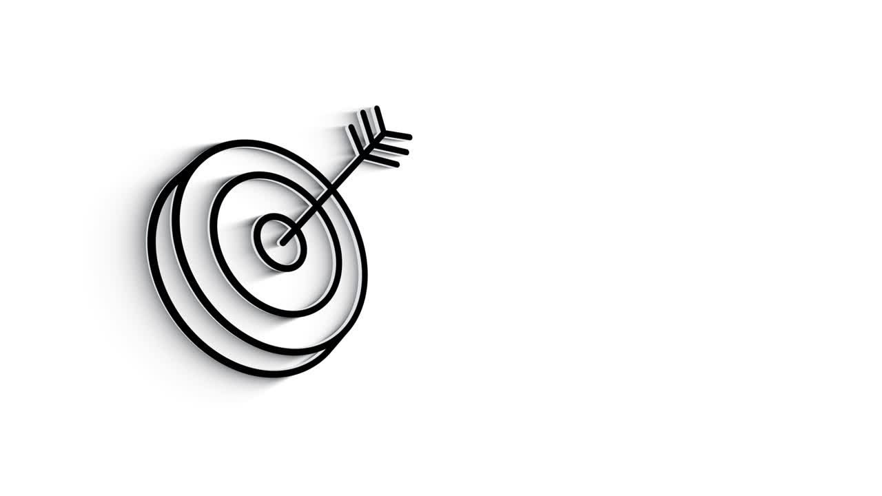 el icono de línea 3d se dirige a la animación en fondo blanco.