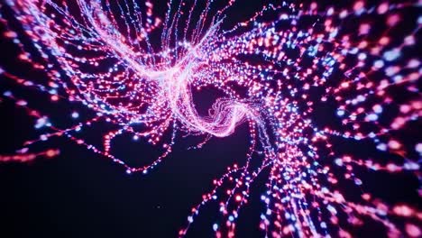 dynamic video of swirling neon lights in a vortex pattern, captured from a top-down angle