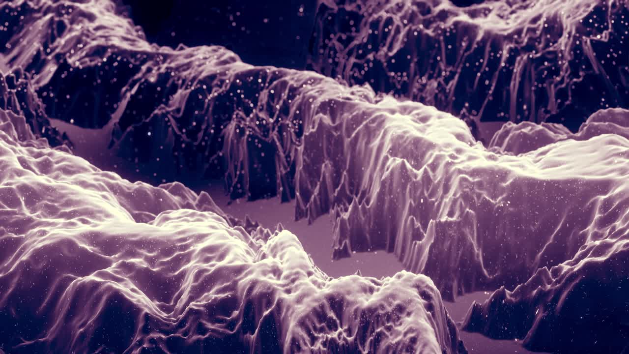 ondas abstractas de material mate negro suave con brillo interno ligero y brillos en la superficie de morphing. superficie geométrica abstracta como el paisaje o el terreno, extrudir o desplazar el ruido 3d. bucle 4k