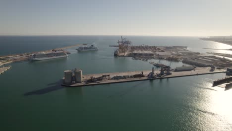 cargo dock and commercial port in malaga, spain