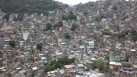 drone footage of rocinha, a favela in rio de janeiro, brazil, one of tha largest favelas in the world