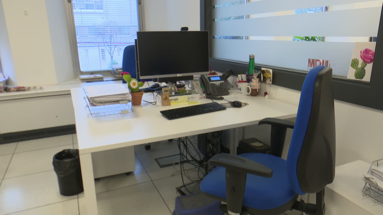 Office workspace with computer and desk