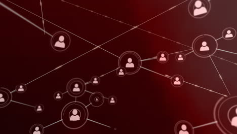 animación de la red de conexiones con iconos