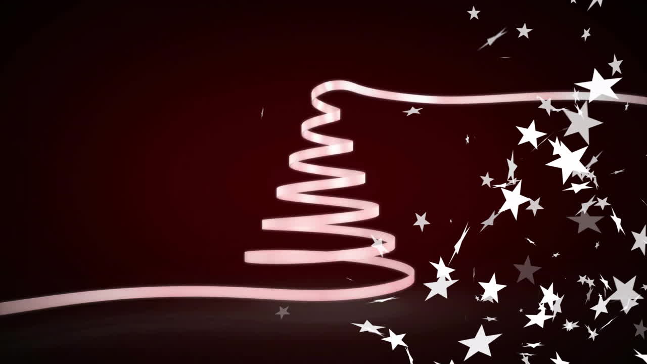 animación de estrellas cayendo sobre el árbol de navidad