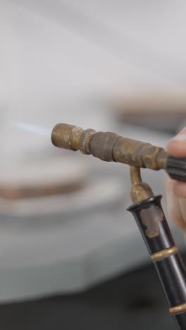 close-up of a torch being used