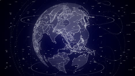 globo digital girando, haciendo zoom en el país de tailandia